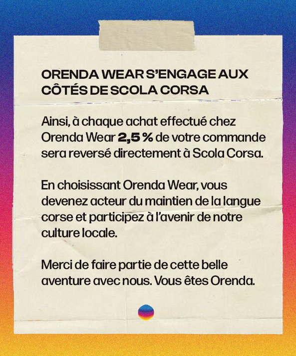 ORENDA WEAR S’ENGAGE AUX CÔTÉS DE SCOLA CORSA